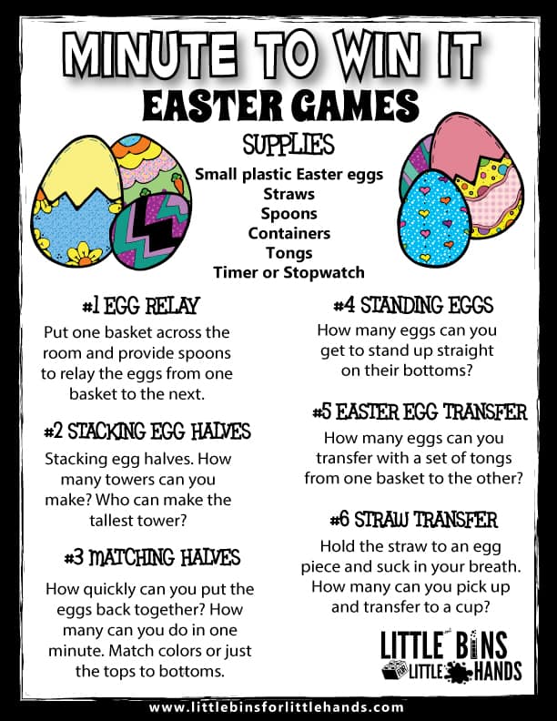 easter minute to win it game list