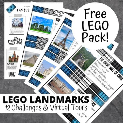 LEGO Landmark Challenges and Virtual Tours with FREE Printable