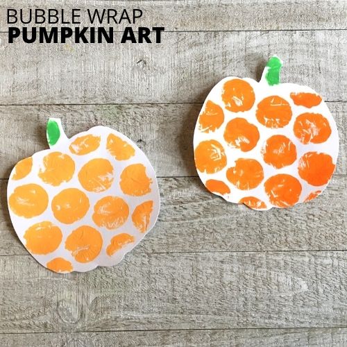 Pumpkin Bubble Wrap Art