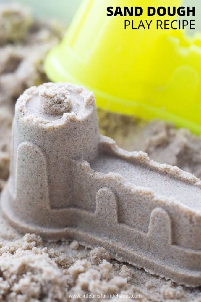 How to make sand dough for sensory play activities with kids.