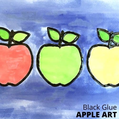 Apple Art With Black Glue
