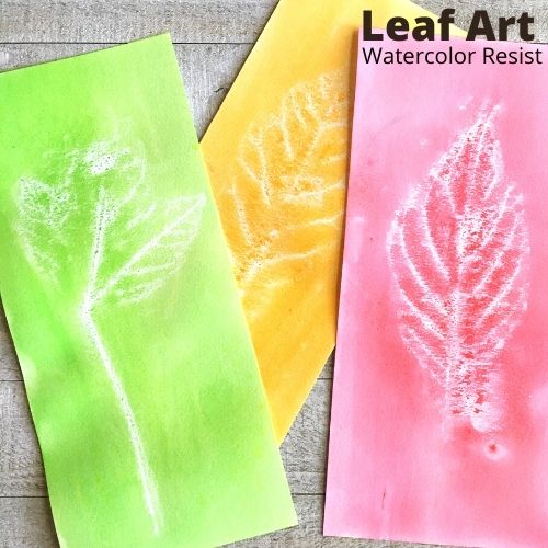 Leaf Painting With Crayon Resist Art