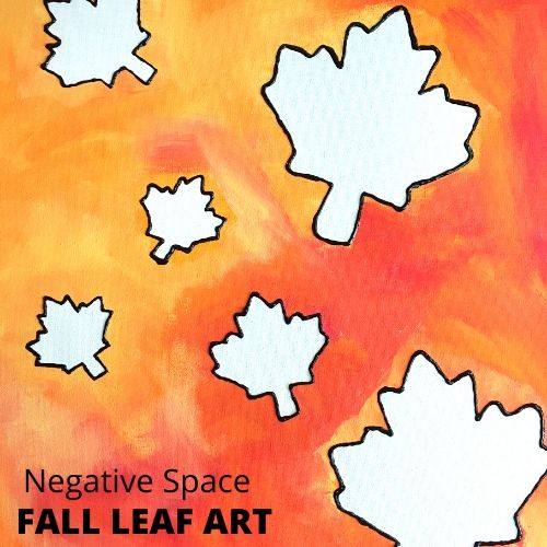 Fall Leaf Painting with Negative Space Art
