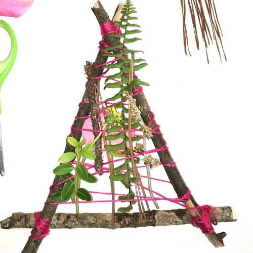 Nature Weaving Project with Found Object Art