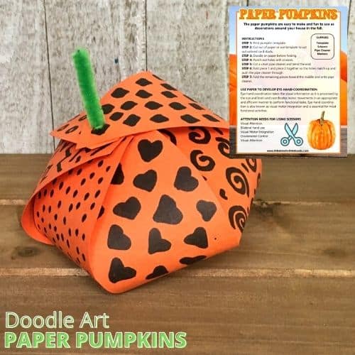 3D Paper Pumpkin Craft With Doodle Art