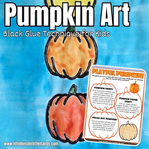 Black Glue Pumpkin Art