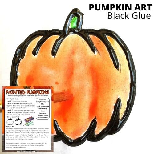 Black Glue Pumpkin Art