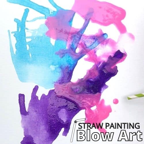 Paint Blowing With Straws
