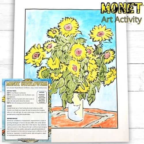 Monet Sunflowers Art For Kids