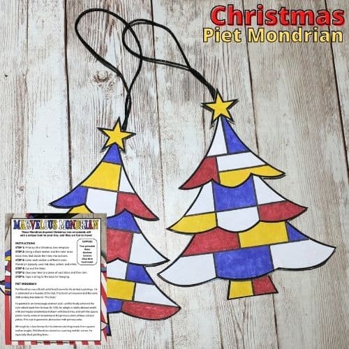 Mondrian Christmas Tree Ornaments