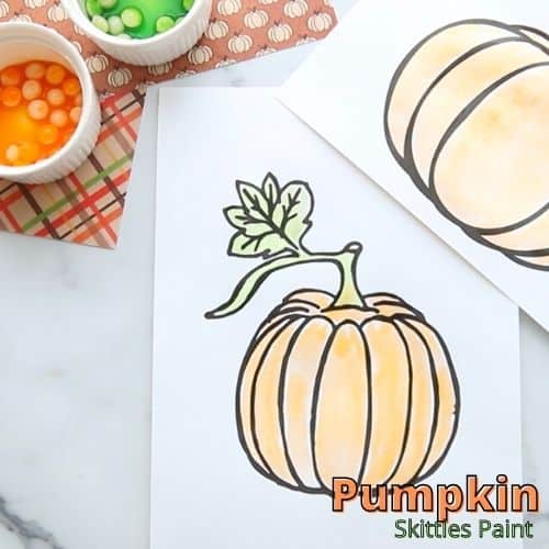 Pumpkin Painting With Skittles