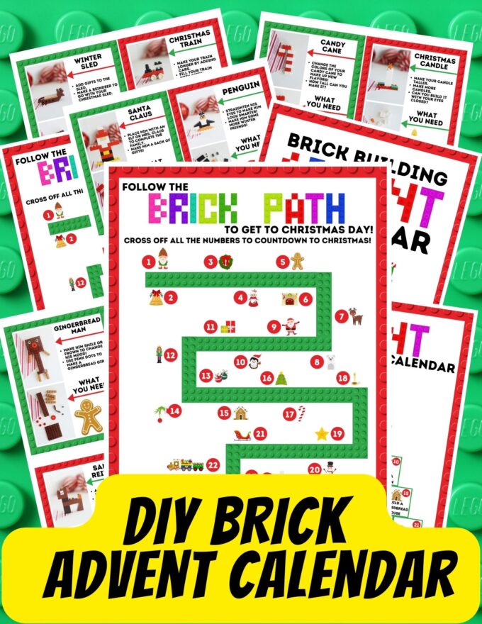 brick advent pack with printable challenge cards available to purchase