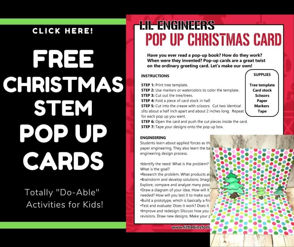 Pop Up Christmas Card Template - Little Bins for Little Hands