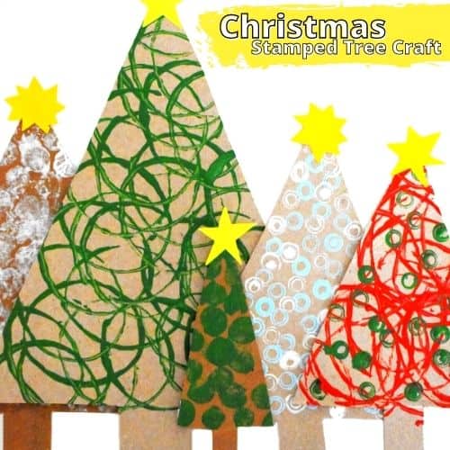 Stamped Christmas Tree Craft For Kids