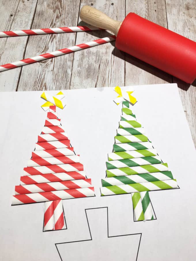 Paper Straw Christmas Tree Ornaments are a Great Christmas Kids Craft!