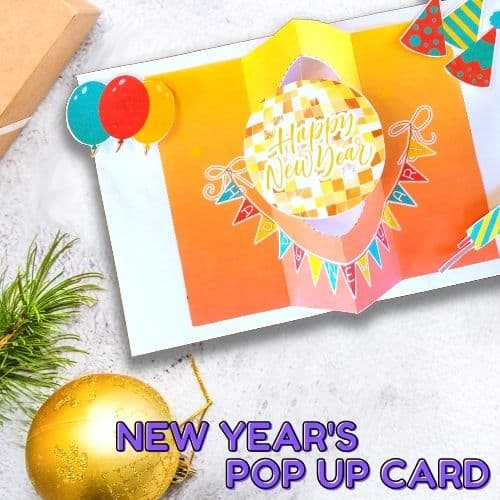 New Years Pop Up Card & STEM Project (Free Printable)