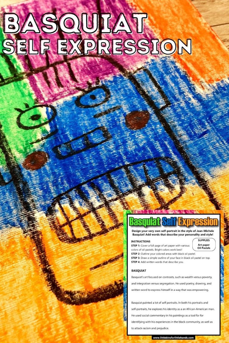 Self Portrait Art With Basquiat - Little Bins for Little Hands