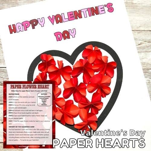 Valentine’s Day Paper Flower Heart Card
