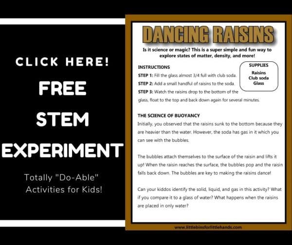 Dancing Raisins Experiment Little Bins for Little Hands