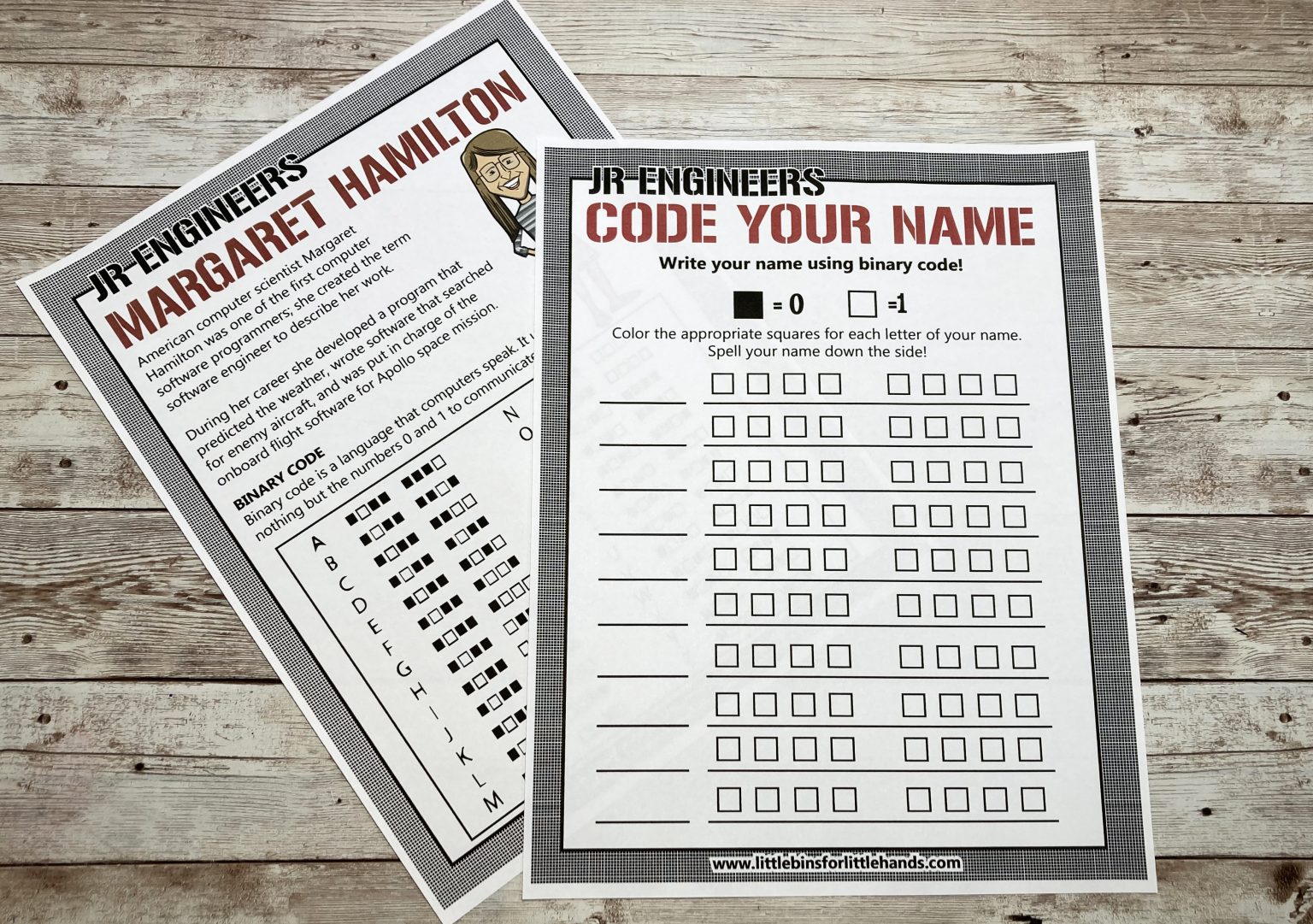 Code Your Name In Binary - Little Bins for Little Hands