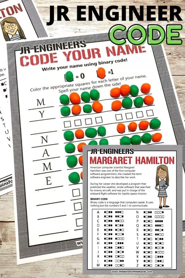 Code Your Name In Binary - Little Bins for Little Hands