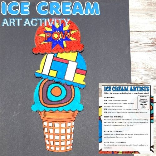Ice Cream Art (Free Ice Cream Template)