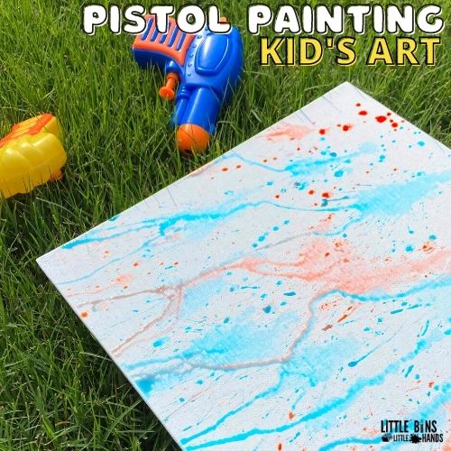 Water Pistol Painting is the best outdoor art activity ever! - Messy Little  Monster