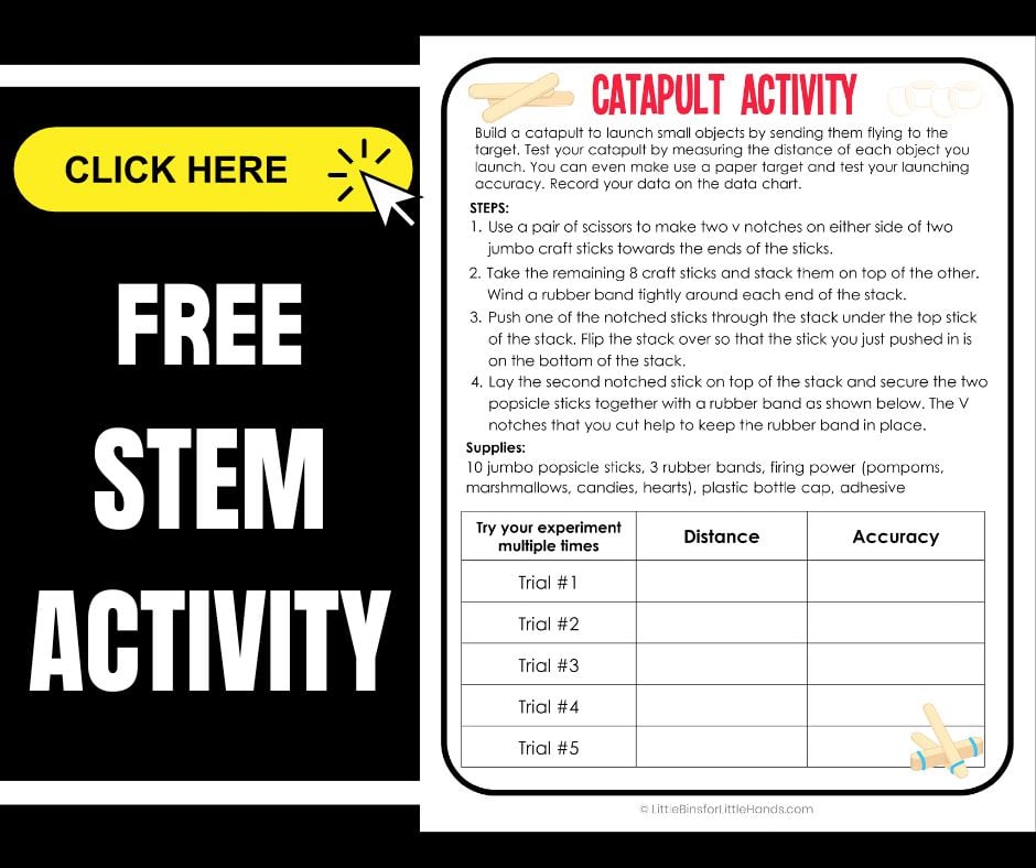 Best Popsicle Stick Catapult For STEM - Little Bins for Little Hands
