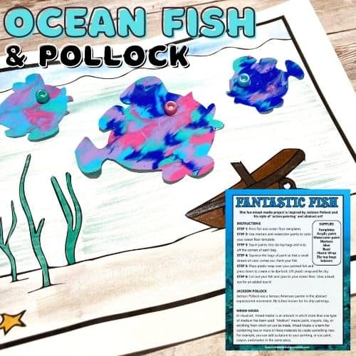 Pollock Fish Art Activity For Kids