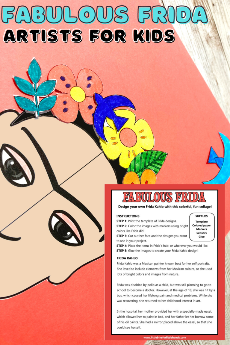 Frida Kahlo Collage For Kids - Little Bins for Little Hands