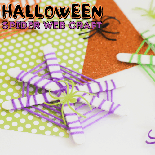 Popsicle Stick Spider Web Craft for Kids