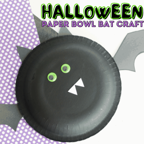 Halloween paper bowl bat craft