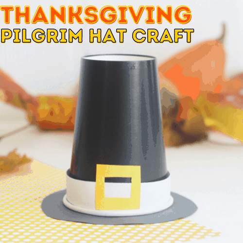 Paper Cup Pilgrim Hat craft for kids.