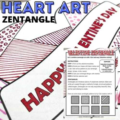 Zentangle Valentine Hearts (Free Printable)