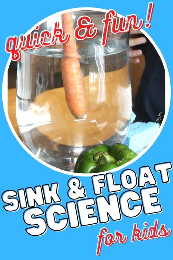 sink float kitchen water science experiment for kids