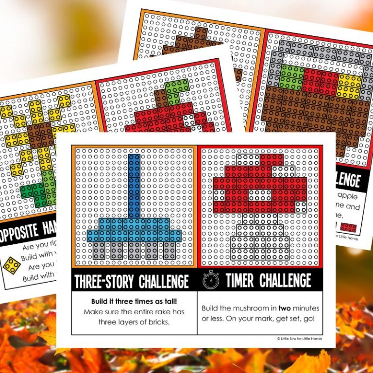 Fall Lego STEM Challenge Cards