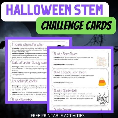 Halloween STEM Challenge Cards