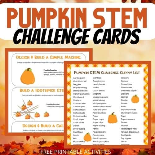 Pumpkin STEM Challenge Cards