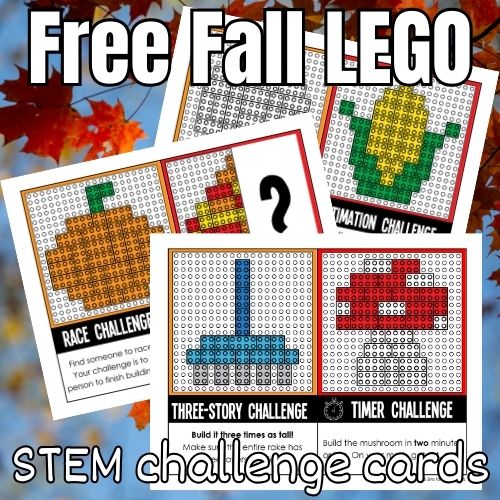 Fall Lego STEM Challenge Cards