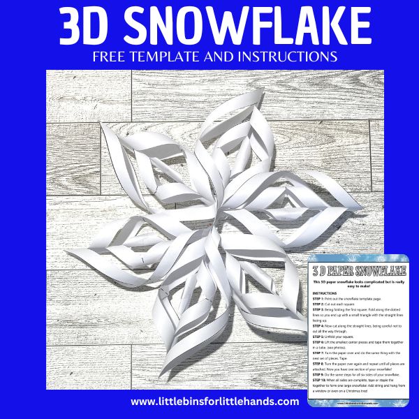 3D Paper Snowflakes: Printable Template