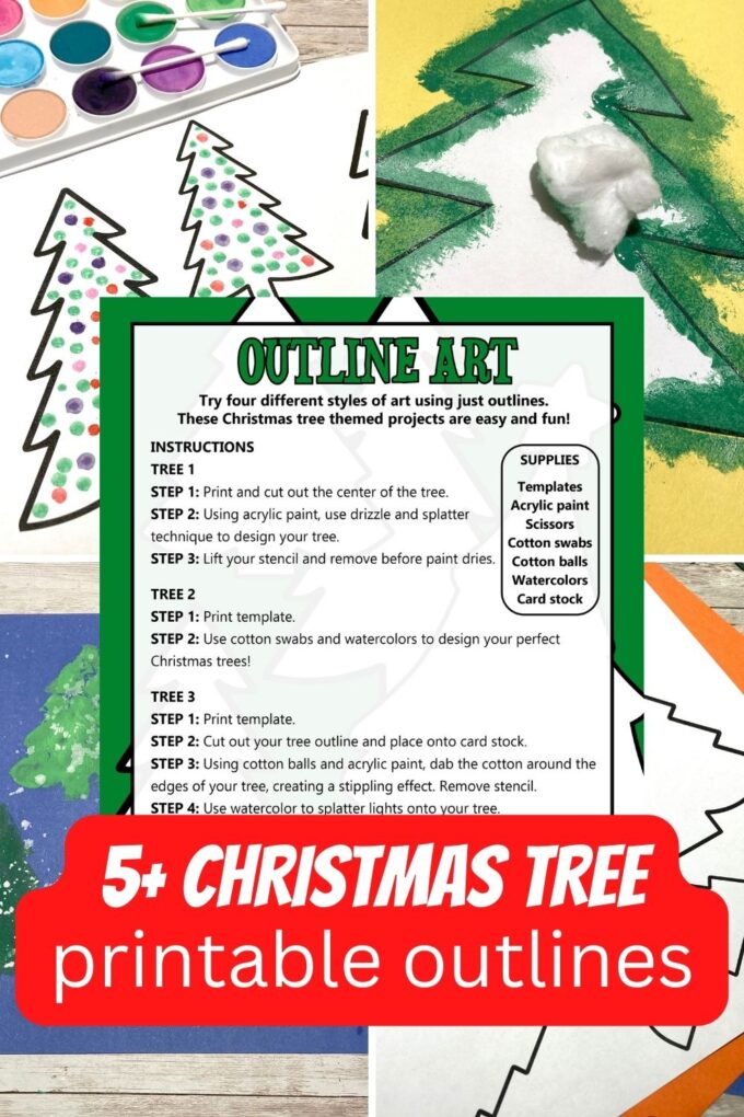 Christmas tree outline ideas that kids can use for Christmas crafts