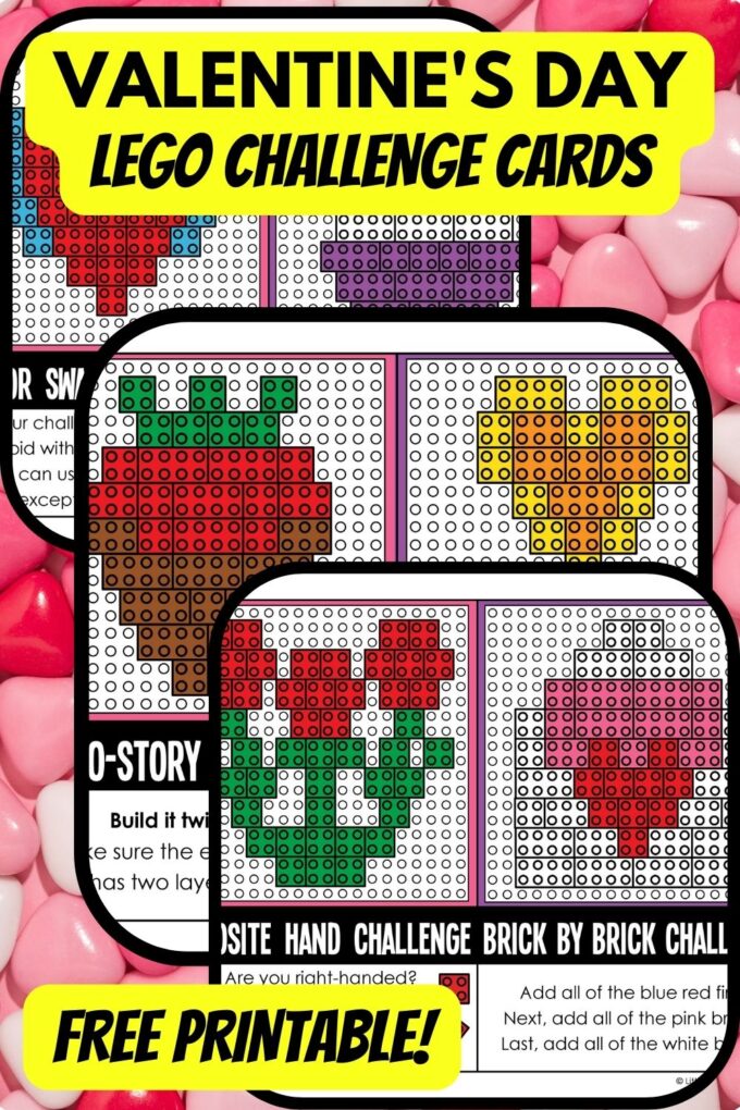 valentine's day LEGO challenge or task cards