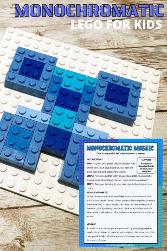 Create A Monochromatic LEGO Mosaic Little Bins For Little Hands