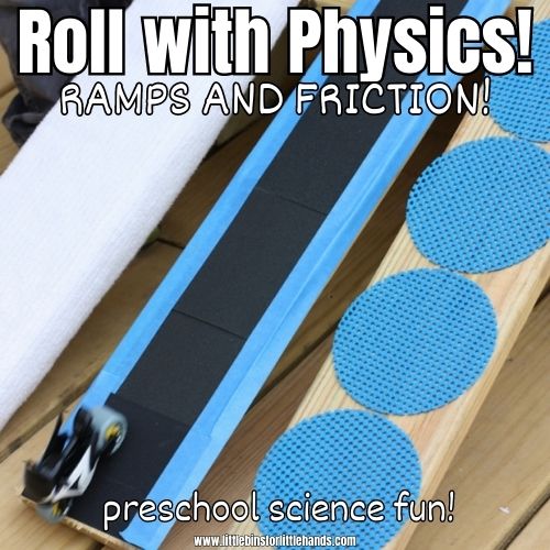 Use homemade ramps to explore friction with toy car friction experiment.