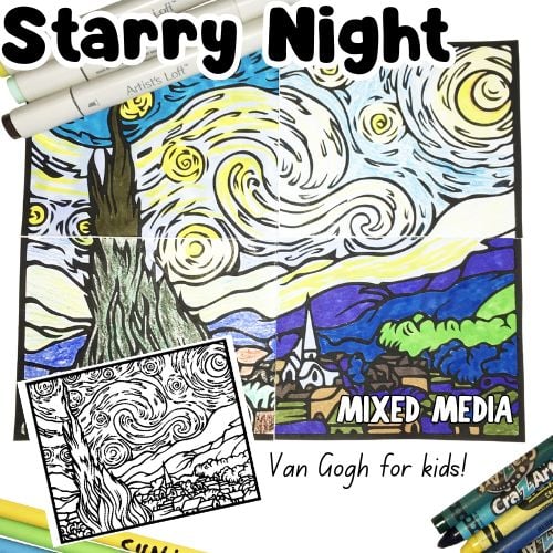 Van Gogh Starry Night art project for kids