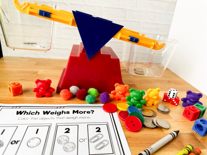 preschool balance scale math activity