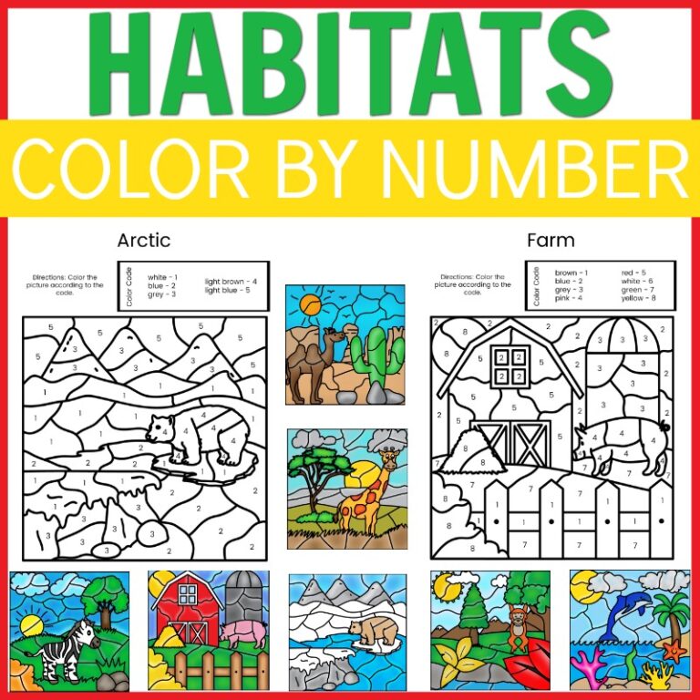 Animal Habitats Color By Number