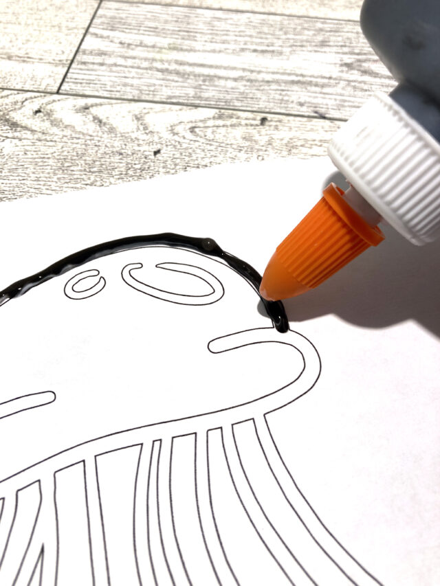 Black Glue Jellyfish Art Little Bins for Little Hands