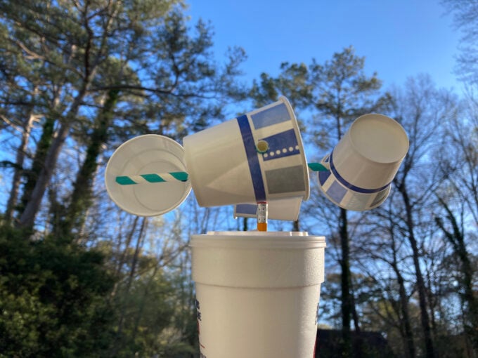DIY anemometer for measuring wind in weather experiments