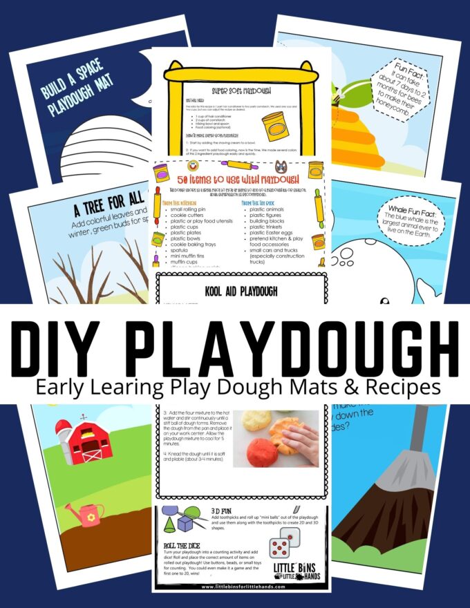 Free Printable Playdough Mats for Preschool, Kindergarten & Early Learning